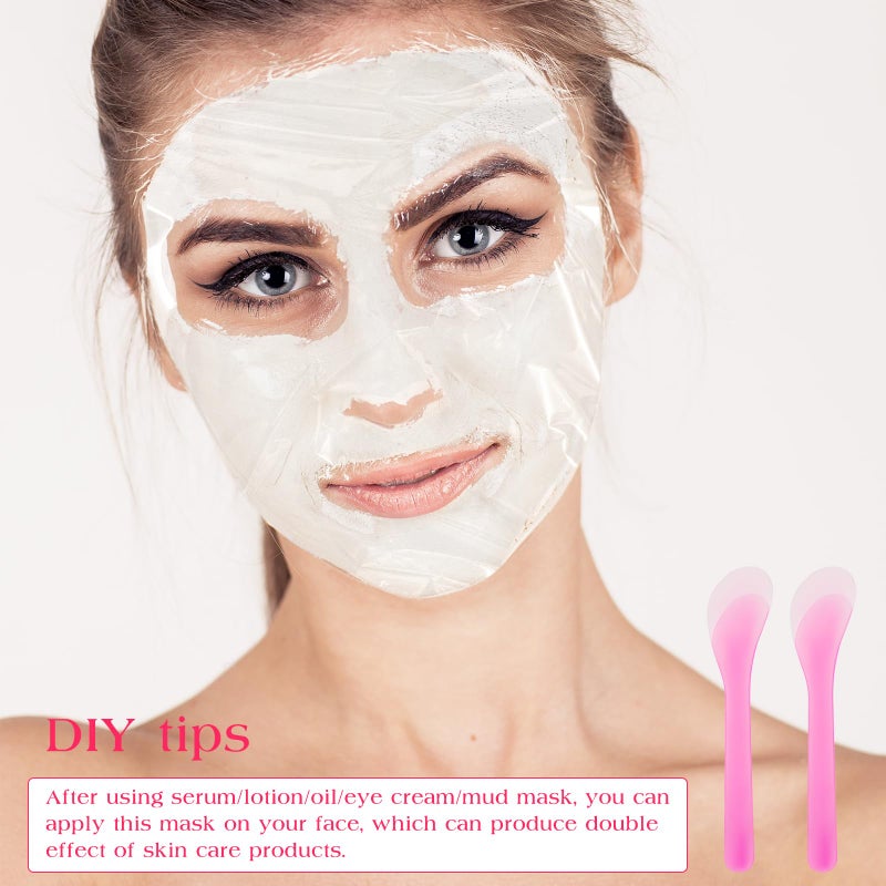 salbsever 200 Sheets Plastic Face Mask, Disposable Face Mask Facial Mask Set Spatula Transparent Moisturizing Face Mask Disposable Face Thin Facial Plastic Wrap Retention for Skin Care & DIY Spa Mask - Image 3